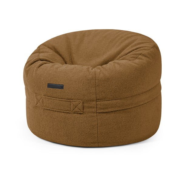 Fotoliu puf pentru copii maro cu tapițerie din țesătură bouclé Roll 80 – SLOWDOWN