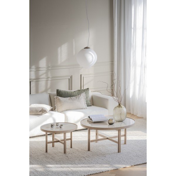 Măsuță de cafea în culoare naturală rotundă cu blat ceramic 90x90 cm Marsden – Rowico-image-3