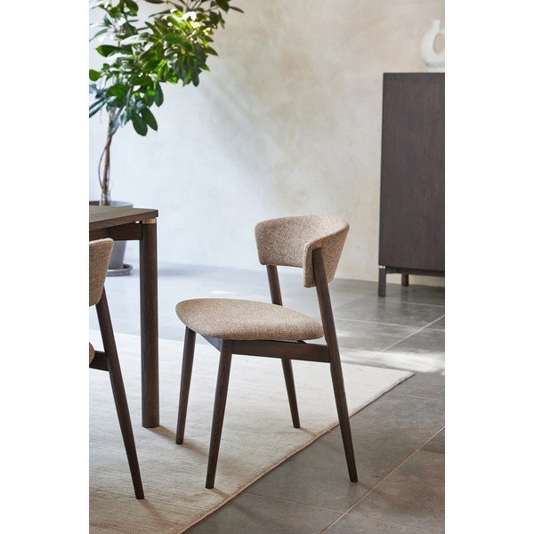 Scaune de dining bej-maro închis 2 buc. din metal Revere – Unique Furniture-image-2