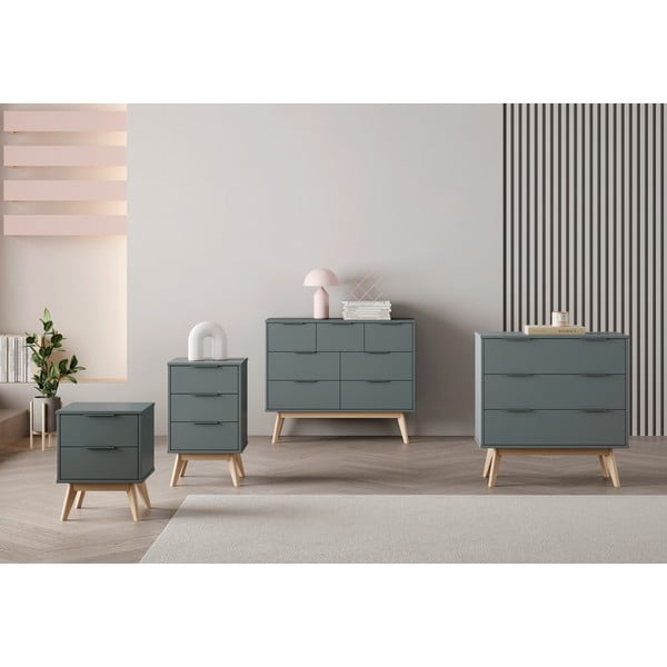 Comodă verde prăfuit 120x83x40 cm Pisco – Marckeric-image-1