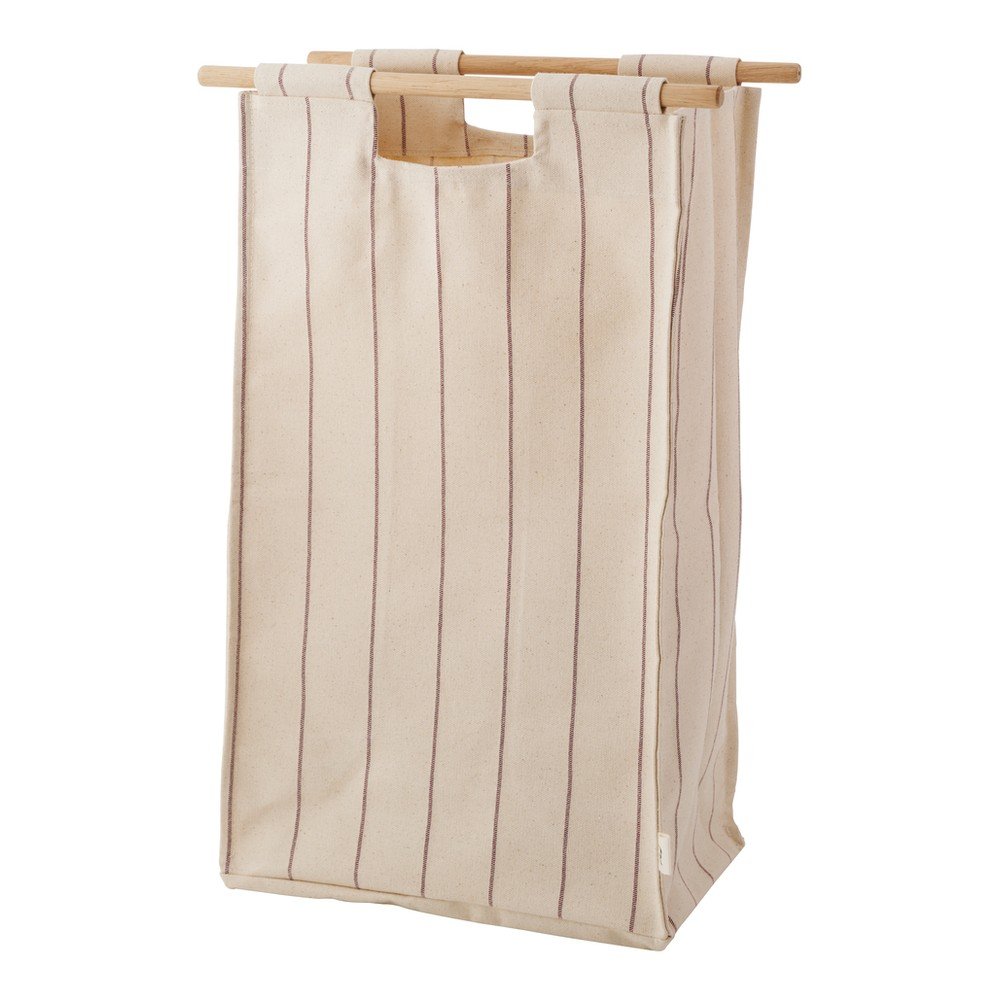Coș de rufe bej de montat pe perete din material textil BagUp – ReCollector