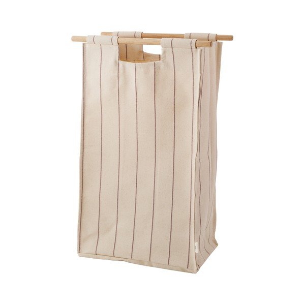 Coș de rufe bej de montat pe perete din material textil BagUp – ReCollector