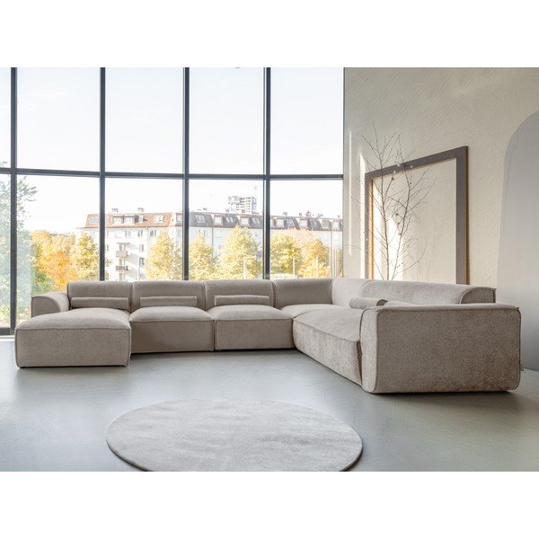 Colțar bej (cu colț pe partea dreaptă/în formă de "U") Flex Felix – Miuform-image-1