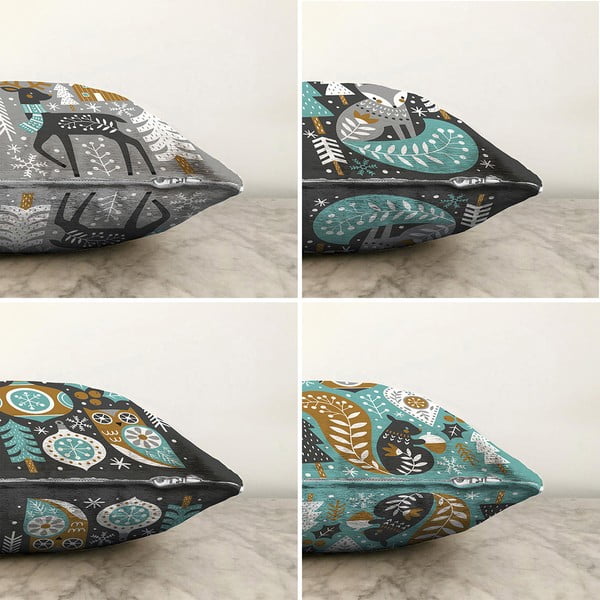 Set 4 fețe de pernă Minimalist Cushion Covers Winter Forest, 55 x 55 cm-image-1