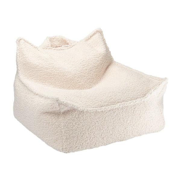 Fotoliu puf pentru copii crem cu tapițerie din țesătură bouclé Chair – Wigiwama