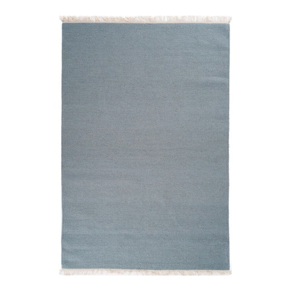 Covor de lână țesut manual Linie Design Solid, 200 x 300 cm, gri - albastru 