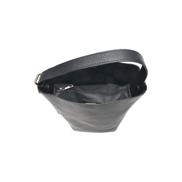 Geantă de mână tote din piele Luisa Vannini, negru-image-2