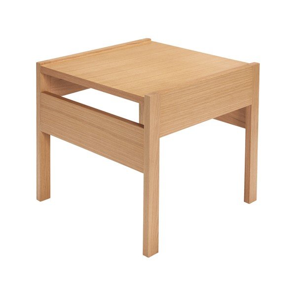 Măsuță auxiliară cu blat cu aspect de lemn de stejar 50x50 cm Forma – Hübsch-image-2