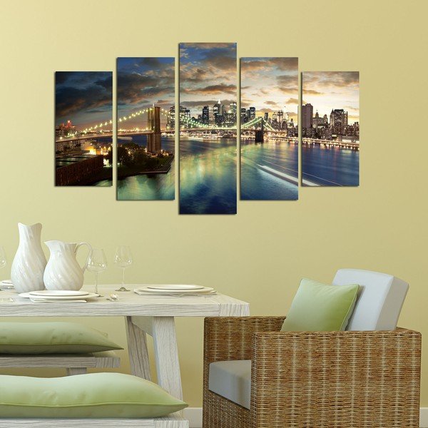 Tablou din mai multe piese Bridge NYC, 110 x 60 cm-image-1