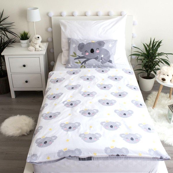 Lenjerie de pat pentru copii gri din bumbac pentru pătuț 100x135 cm Koala "Sweet Dreams" – Jerry Fabrics-image-4