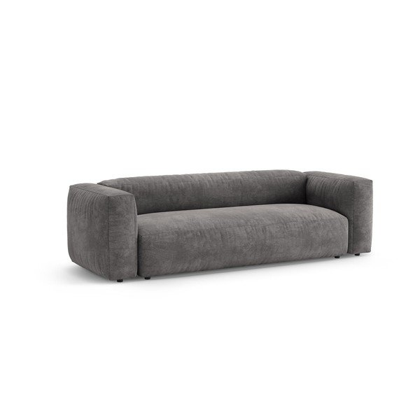 Canapea modulară gri extensibilă cu tapițerie din catifea 264 cm – Micadoni -image-3