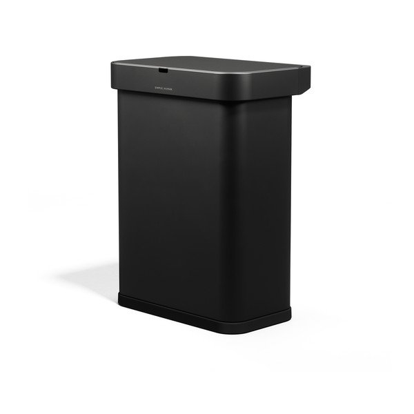 Coș de gunoi negru cu senzori de deschidere din oțel 58 l Sensor – simplehuman