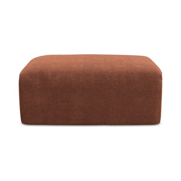 Taburet teracotă cu tapițerie din chenille Kona – Makamii