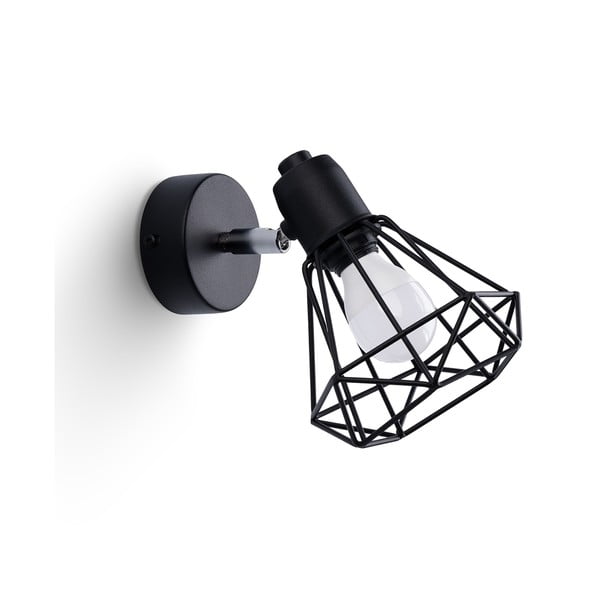 Aplică de perete neagră ø 10 cm Varpu – Nice Lamps