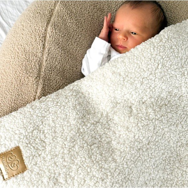 Pătură pentru copii crem din sherpa 100x77 cm – Meowbaby-image-1