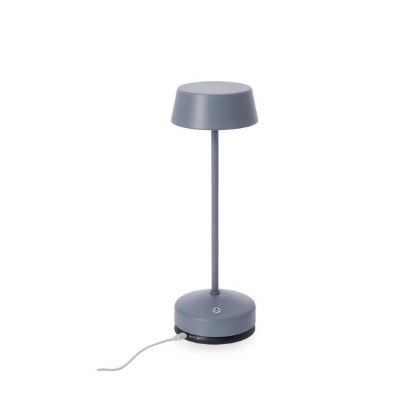 Veioză albastră LED cu intensitate reglabilă/cu încărcător wireless din metal cu abajur din plastic (înălțime 33 cm) Esprit – Bizzotto-image-2