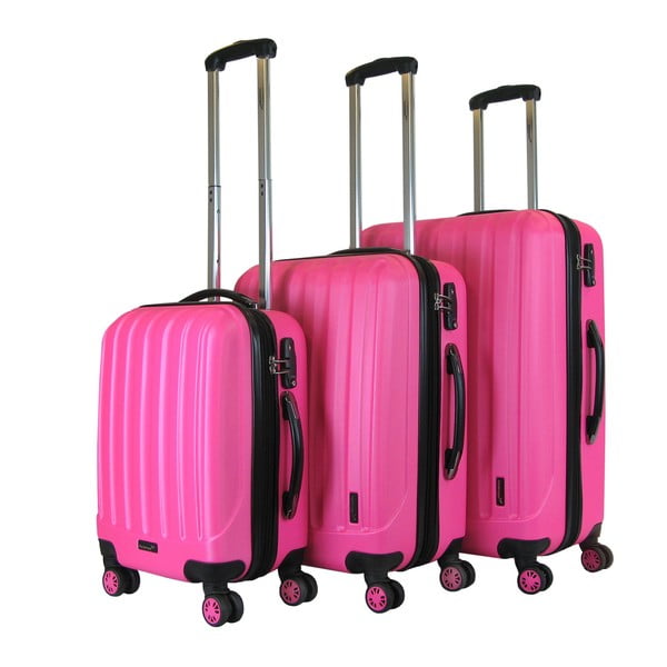 Set 3 trolere Packenger Koffer, roz