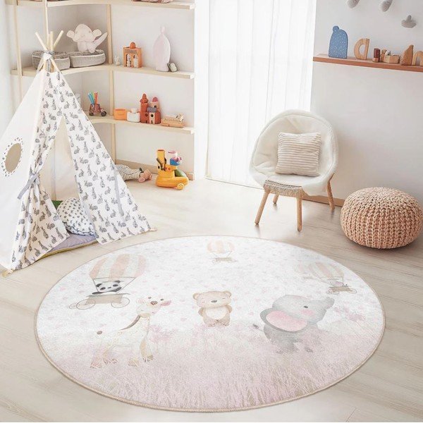 Covor pentru copii lavabil ø120 cm Dainty Animals – Mila Home-image-2