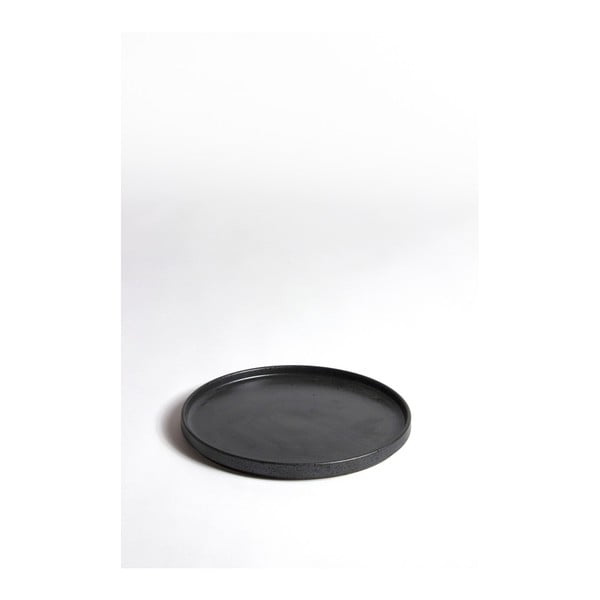 Tavă din ceramică ComingB Assiette Granite Noir GM, ⌀ 23,7 cm