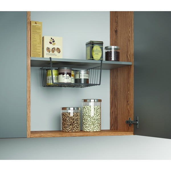 Coș de agățat pentru raft bucătărie Metaltex, lungime 30 cm, negru-image-1