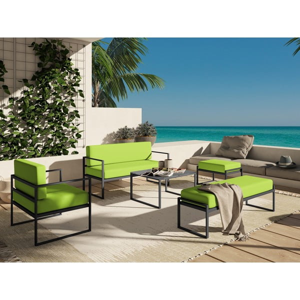 Canapea cu două locuri, adecvată pentru exterior Calme Jardin Nicea, verde lime - negru-image-1