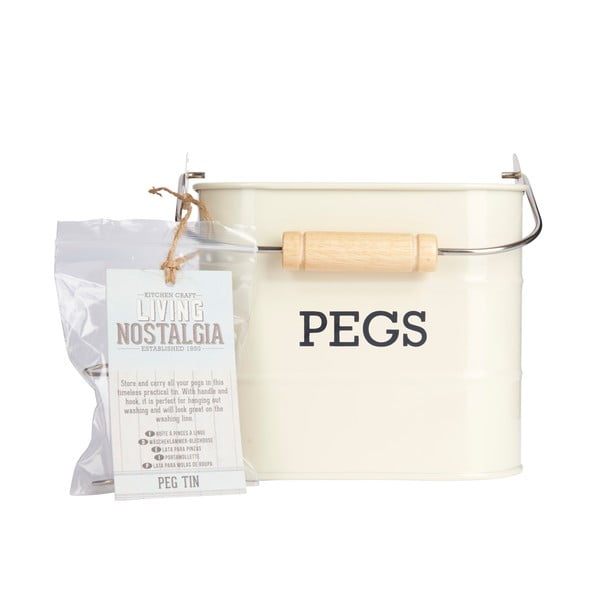 Cutie metalică pentru depozitare cârlige rufe Kitchen Craft Living Nostalgia, crem-image-3