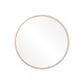 Oglindă de perete cu ramă din lemn masiv de stejar Gazzda Look, ⌀ 32 cm