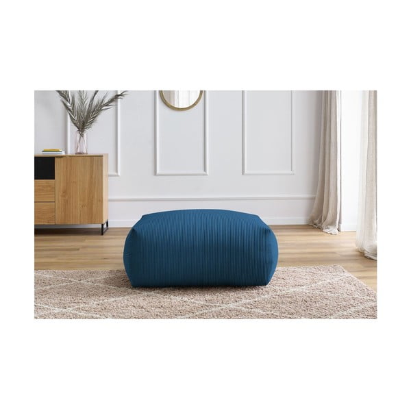Taburet albastru închis cu tapițerie din catifea reiată Voltaire – Bobochic Paris-image-4