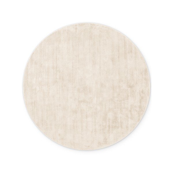 Covor fildeș țesut manual rotund din viscoză ø 120 cm Noemi – Vikosa