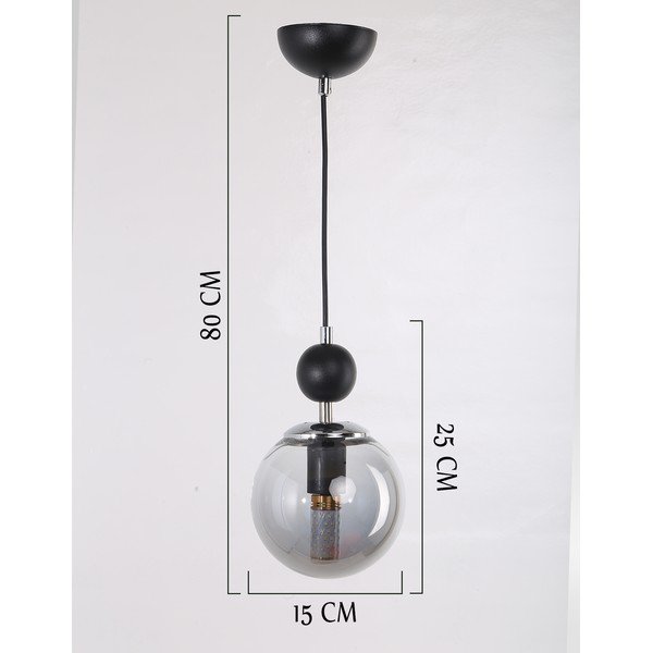 Lustră neagră/gri cu abajur din sticlă ø 15 cm Marble – Squid Lighting-image-2