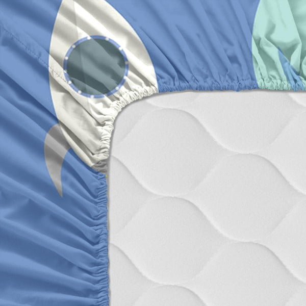 Cearșaf din bumbac pentru copii Happynois Astronaut, 120 x 60 cm-image-2