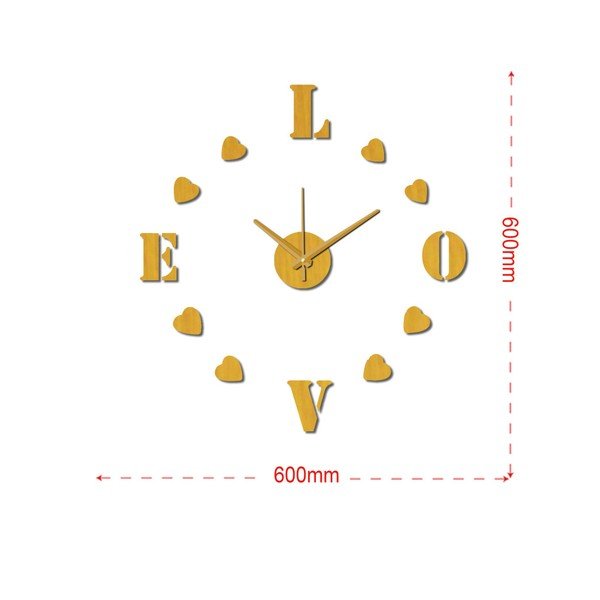 Ceas de perete autocolant Mauro Ferretti Love, ⌀ 60 cm-image-2