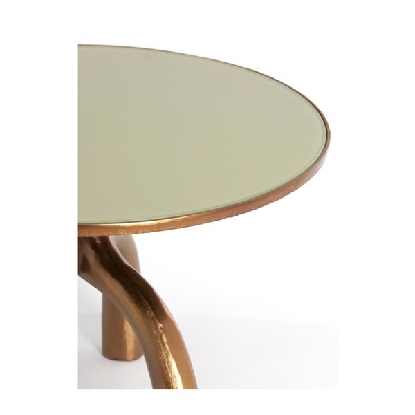Măsuță de cafea în culoarea bronz/bej rotundă din sticlă ø 65 cm Mello – Light & Living-image-1