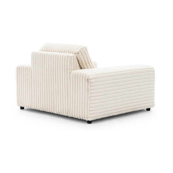 Fotoliu crem cu tapițerie din catifea reiată Justin – Ropez-image-3