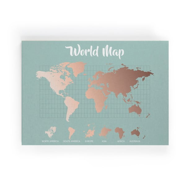 Tablou Really Nice Things Copper Worldmap, 50 x 70 cm