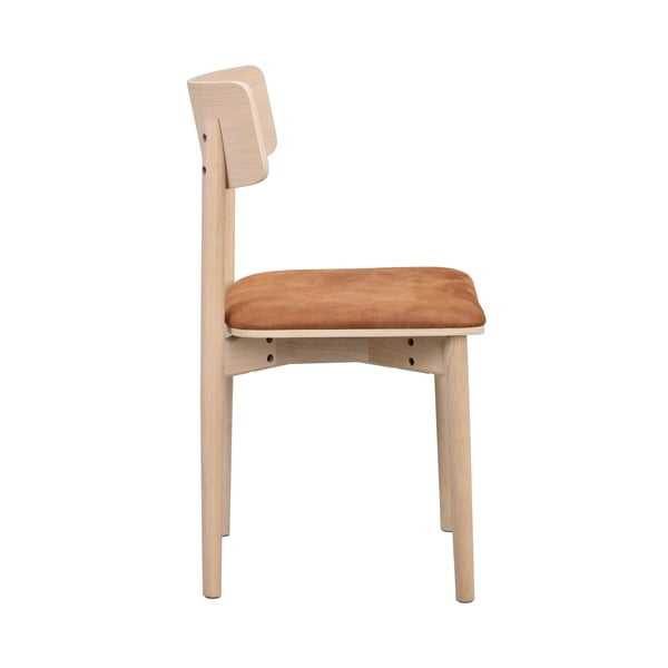 Scaune de dining maro coniac/natural  2 buc. din imitație de piele Wolcott – Rowico-image-4