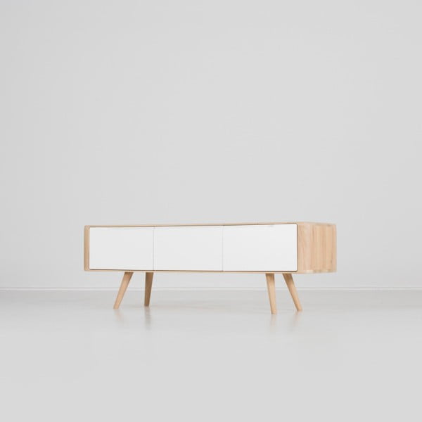 Comodă TV din lemn de stejar Gazzda Ena, 135 x 42 x 45 cm-image-4