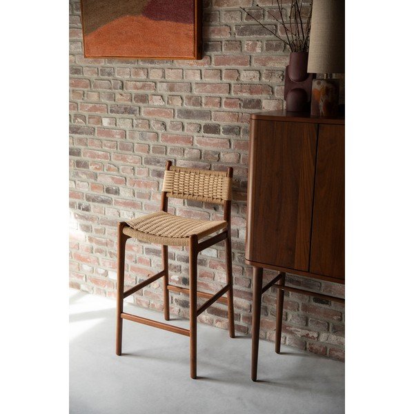 Scaun de bar în culoare naturală din lemn de fag (înălțime șezut 67,5 cm) Cecile – Dutchbone-image-1