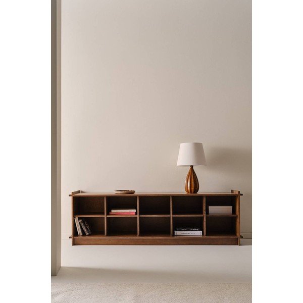 Bibliotecă în culoare naturală închisă din lemn de pin 193x60x40 cm Apelvik – Jotex-image-1