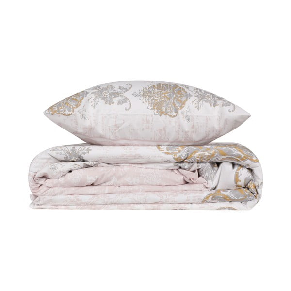 Lenjerie de pat maro-bej din bumbac pentru pat de o persoană 140x200 cm Daisy – Mijolnir-image-2