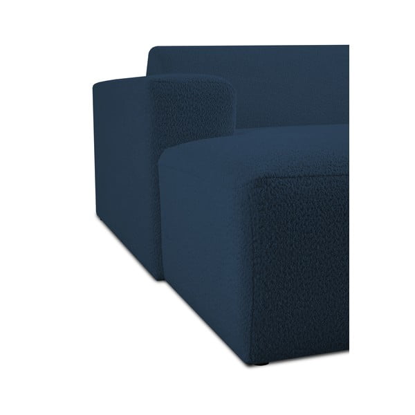 Modul pentru canapea albastru închis cu tapițerie din stofă bouclé (cu colț pe partea stângă ) Roxy – Scandic-image-4