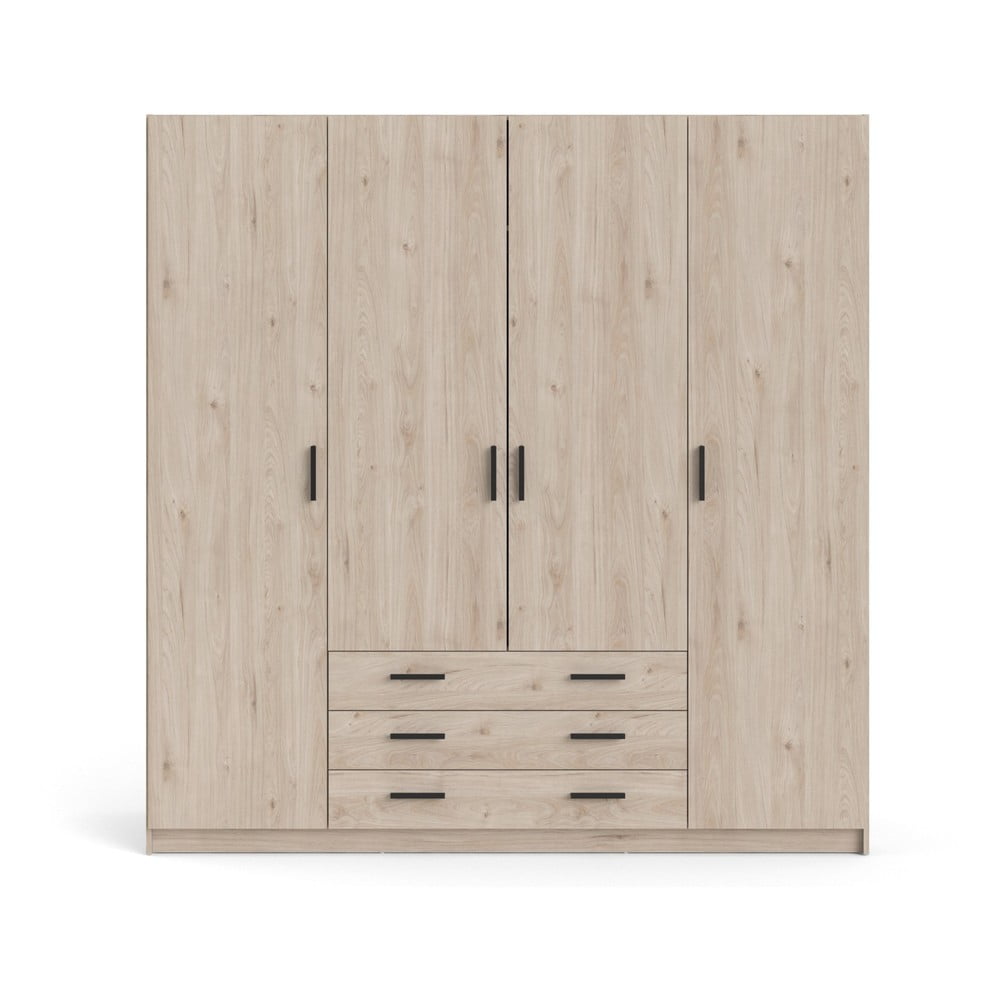 Șifonier în culoare naturală cu aspect de lemn de stejar 196x200 cm Sprint – Tvilum