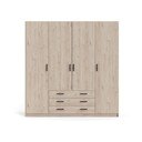 Șifonier în culoare naturală cu aspect de lemn de stejar 196x200 cm Sprint – Tvilum