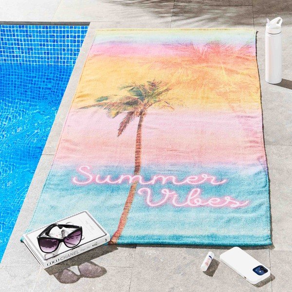 Prosop de plajă din bumbac din frotir 76x160 cm Summer Vibes – Sassy B-image-1