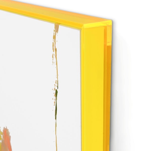 Tablou cu detalii pictate manual 102x102 cm Confidential Yellow – Malerifabrikken-image-2