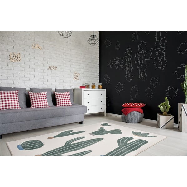 Covor pentru copii verde-fildeș 80x150 cm Cacto Malachite – FD-image-1