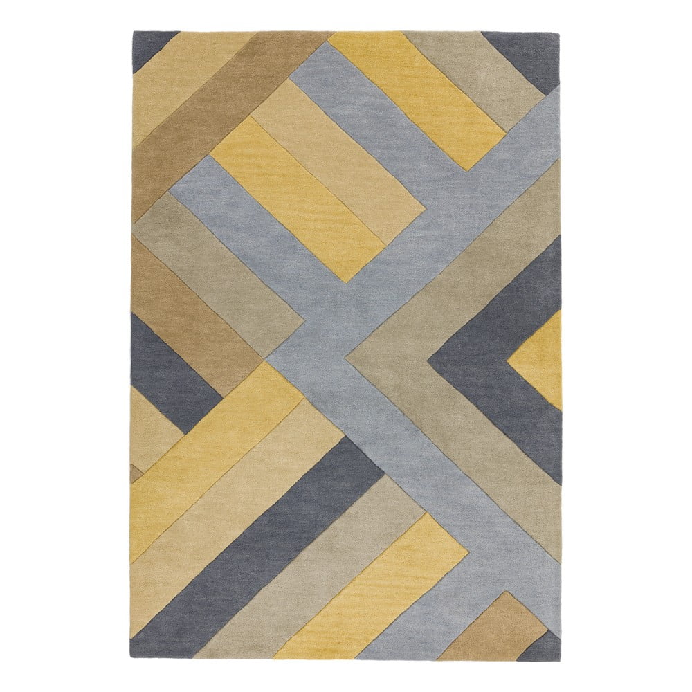 Covor Asiatic Carpets Big Zig, 120 x 170 cm, gri-galben
