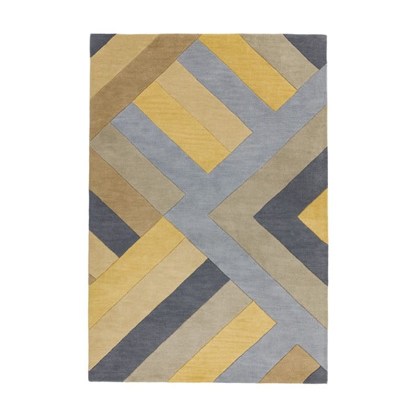 Covor Asiatic Carpets Big Zig, 120 x 170 cm, gri-galben