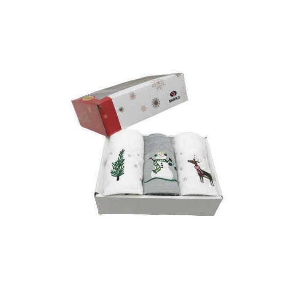Set de 3 prosoape din bumbac cu model de Crăciun Armada Merry, 45 x 70 cm-image-1