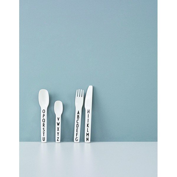 Set 4 tacâmuri pentru copii Design Letters, alb-image-3